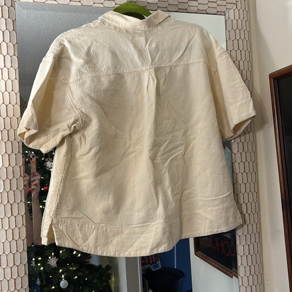 REI Cooperative button down shirt, cream color size large - Picture 4 of 4
